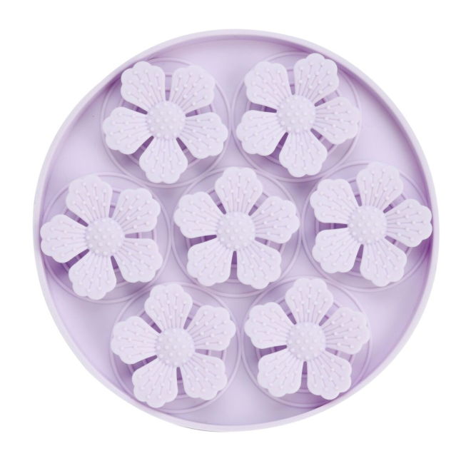 Little&Bigger Blossom 3D Slow Feeder i Silikon Lilla