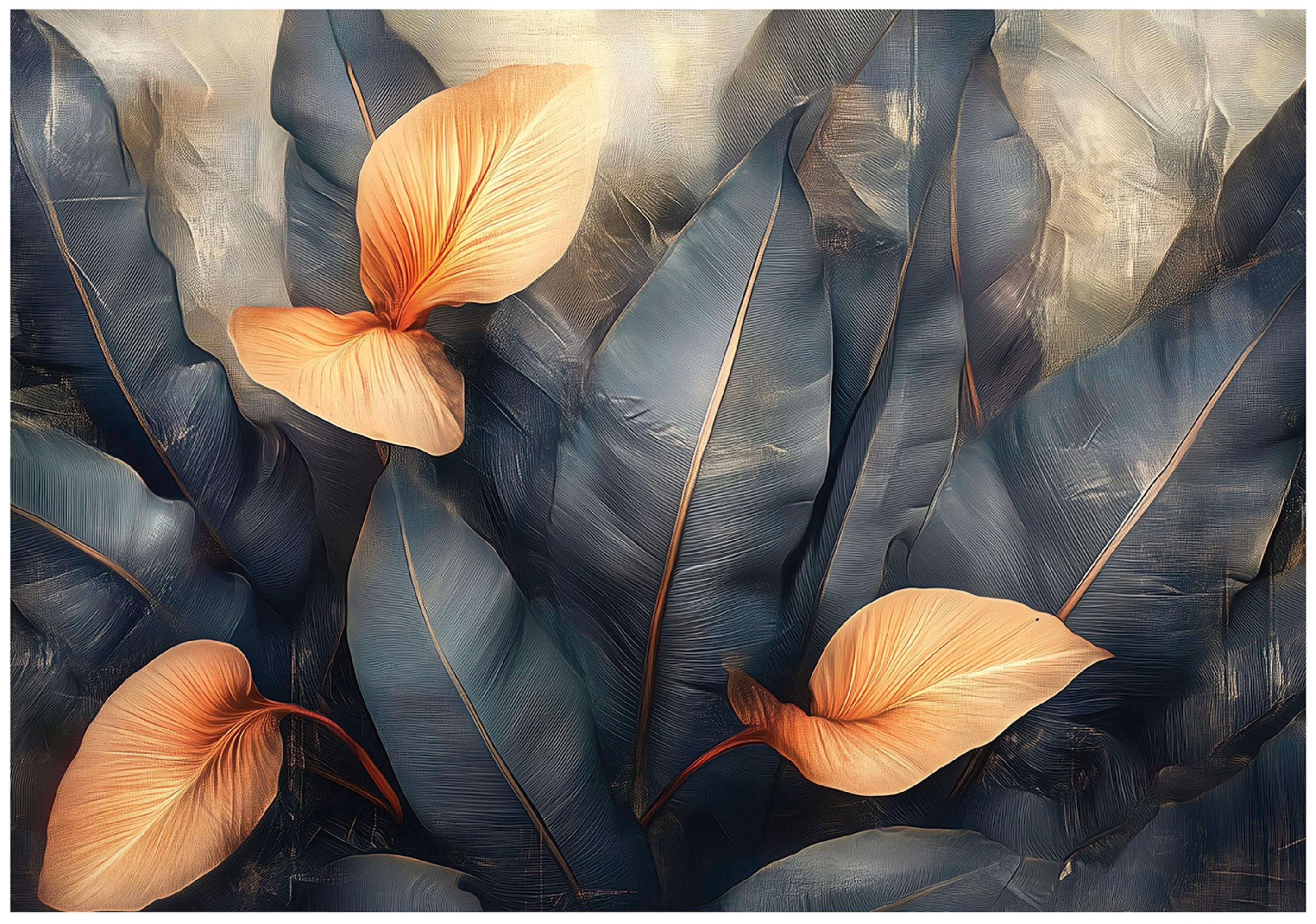 Photo wallpaper leaves concrete nature bedroom living room wallpaper non-woven
