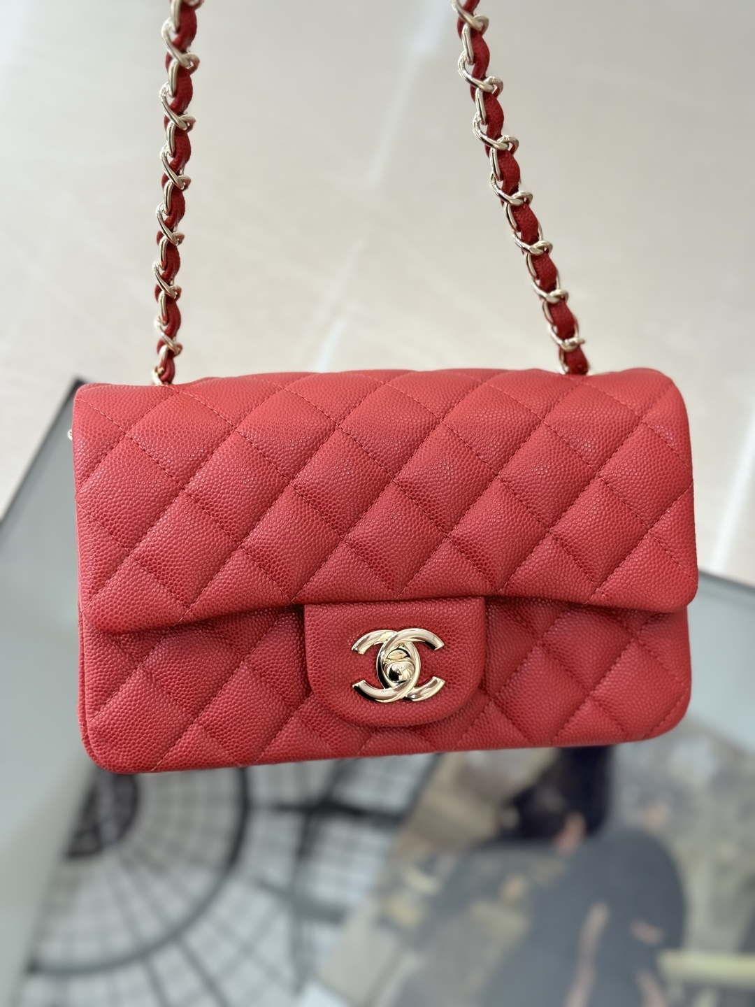 Mini Classic Flap Handbag（Red） - Mocuir