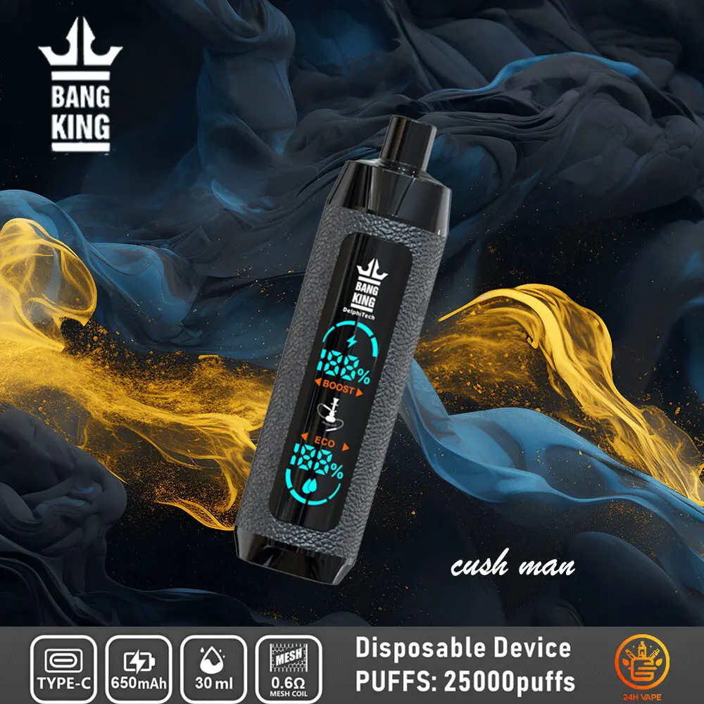 （3 pieces）Bang King Shisha 25000 25K Puffs Newest LED Display Leather Disposable Vape Pen