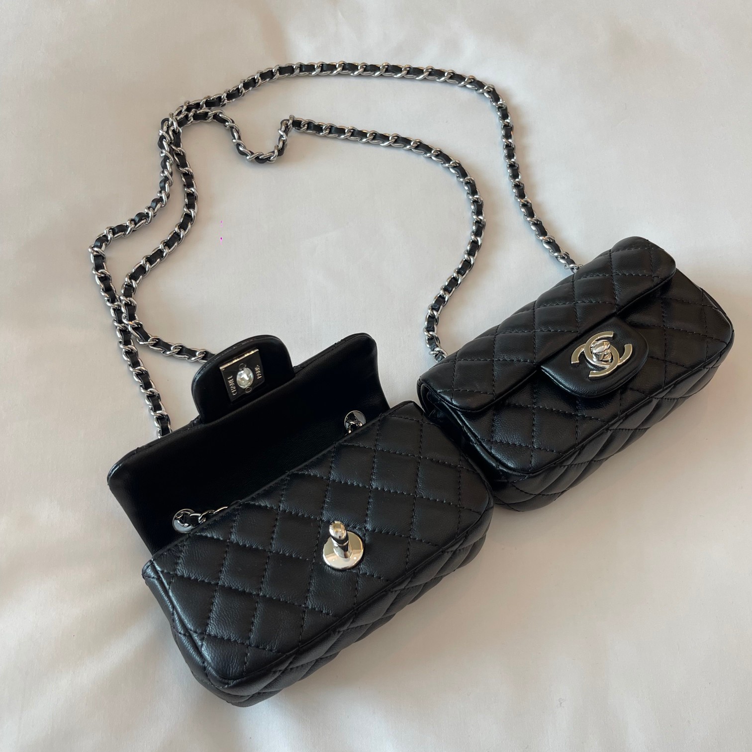 Black Quilted Lambskin Classic Flap Backpack with Silver-Tone Hardware - Mocuir