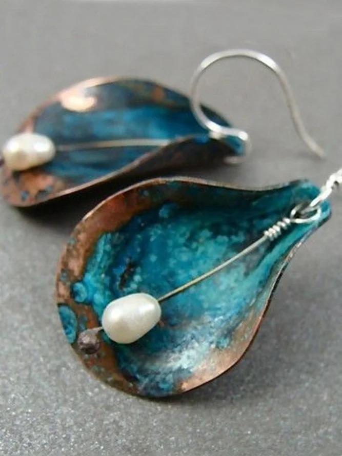 Women'S Green Vintage Alloy Earrings
