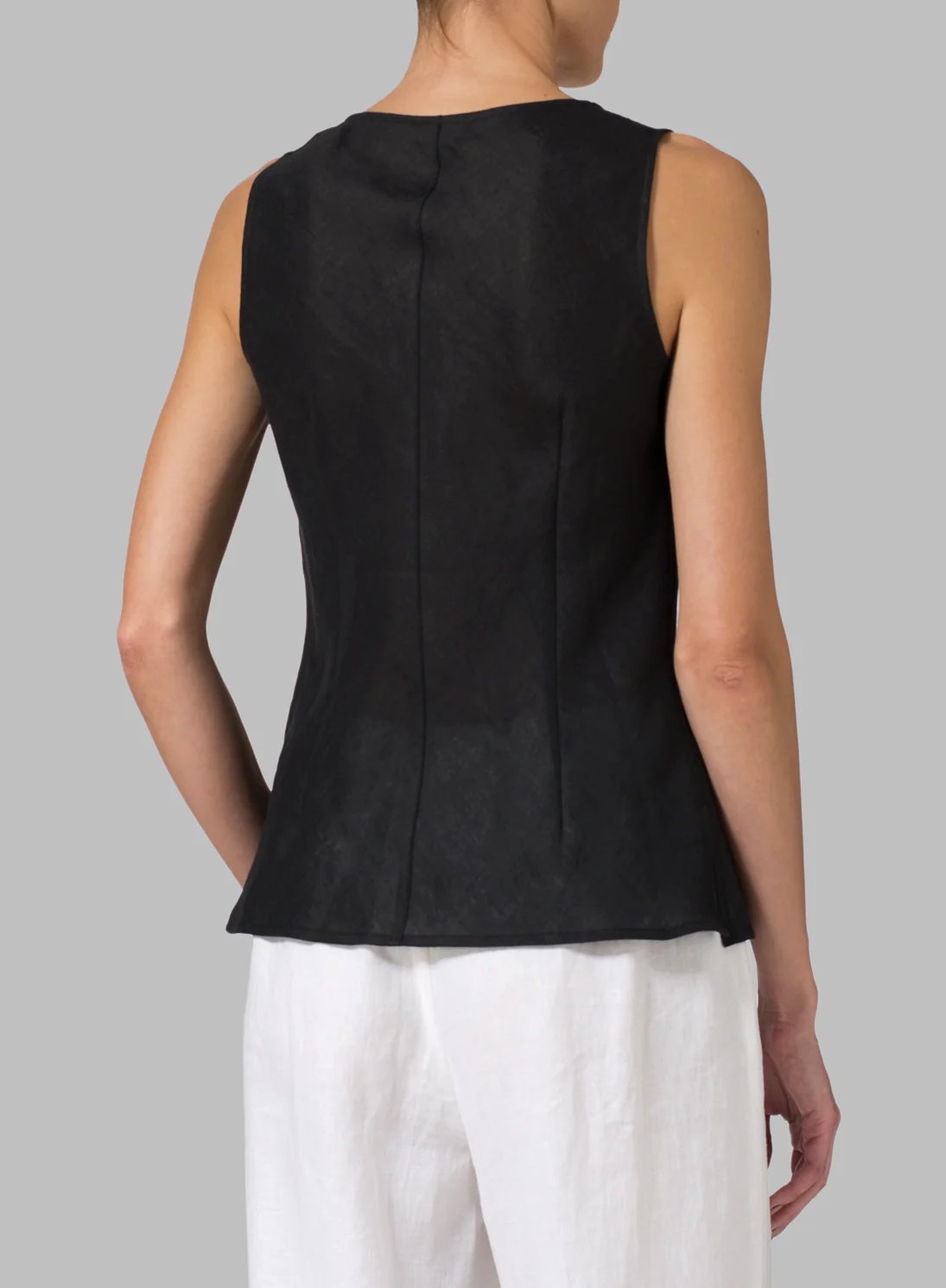 Cardigan Vest Cotton Linen White Vest