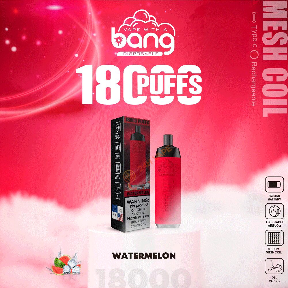 （3 pieces）Bang Crown Bar 18000 Puffs 0% 2% 3% 5% Nicotine Leather Disposable Vape Pen