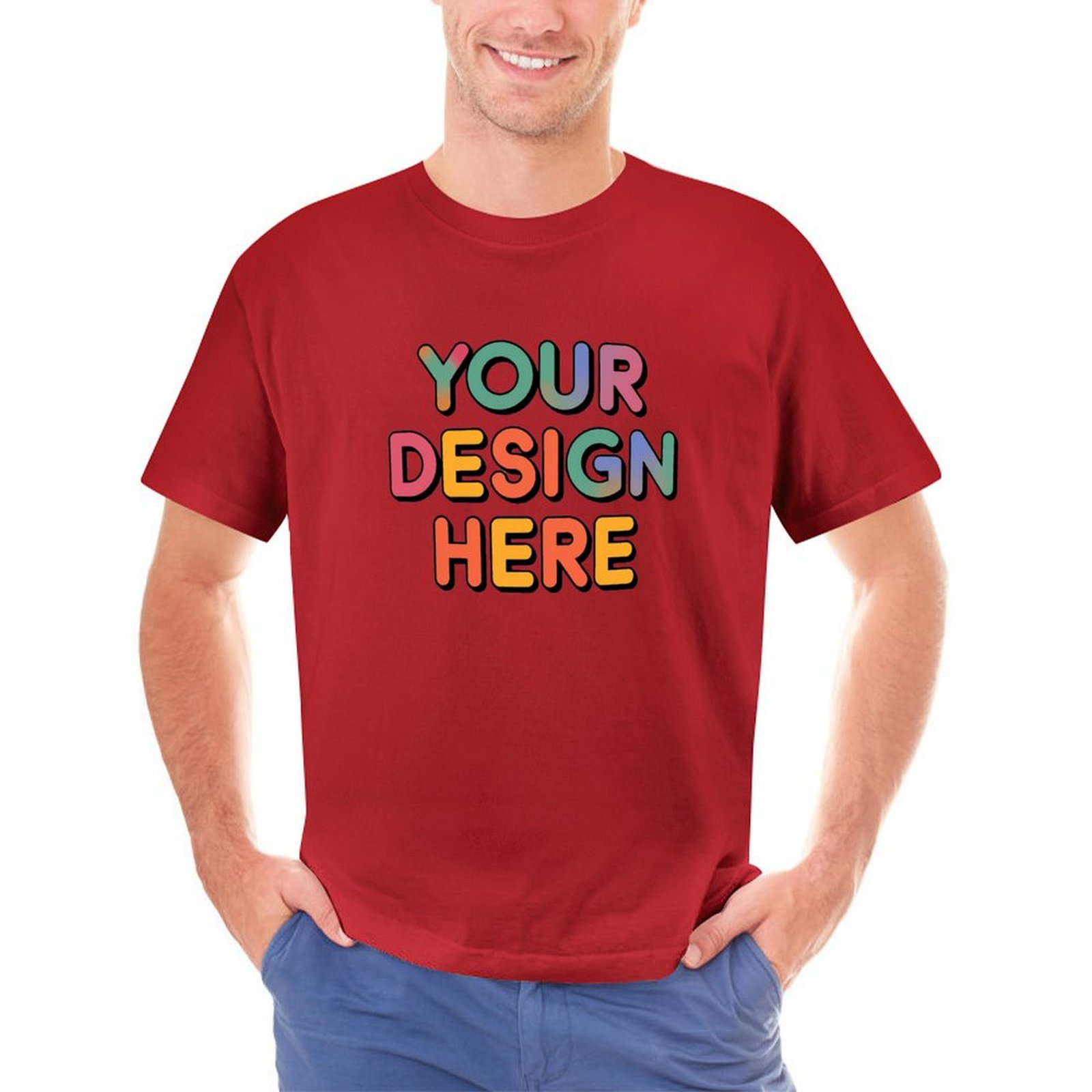 Personalized Custom Men’s Direct Printing Front Print T-Shirt Pure Cotton