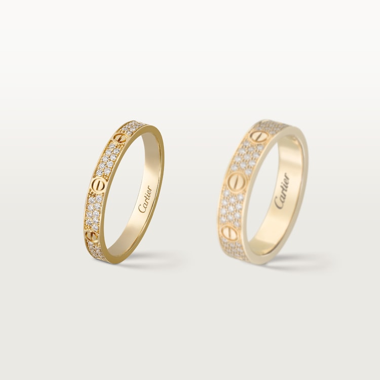 LOVE ring, mini model, paved