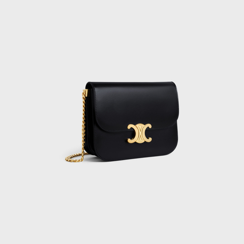 MEDIUM COLLEGE BAG IN SHINY CALFSKIN BLACK
