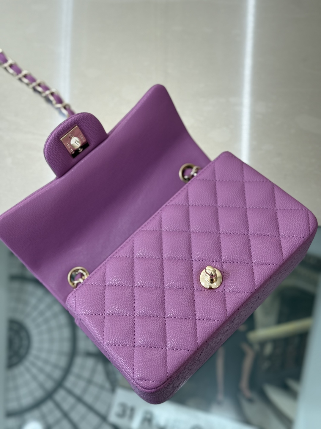 Mini Classic Flap Handbag（Purple） - Mocuir