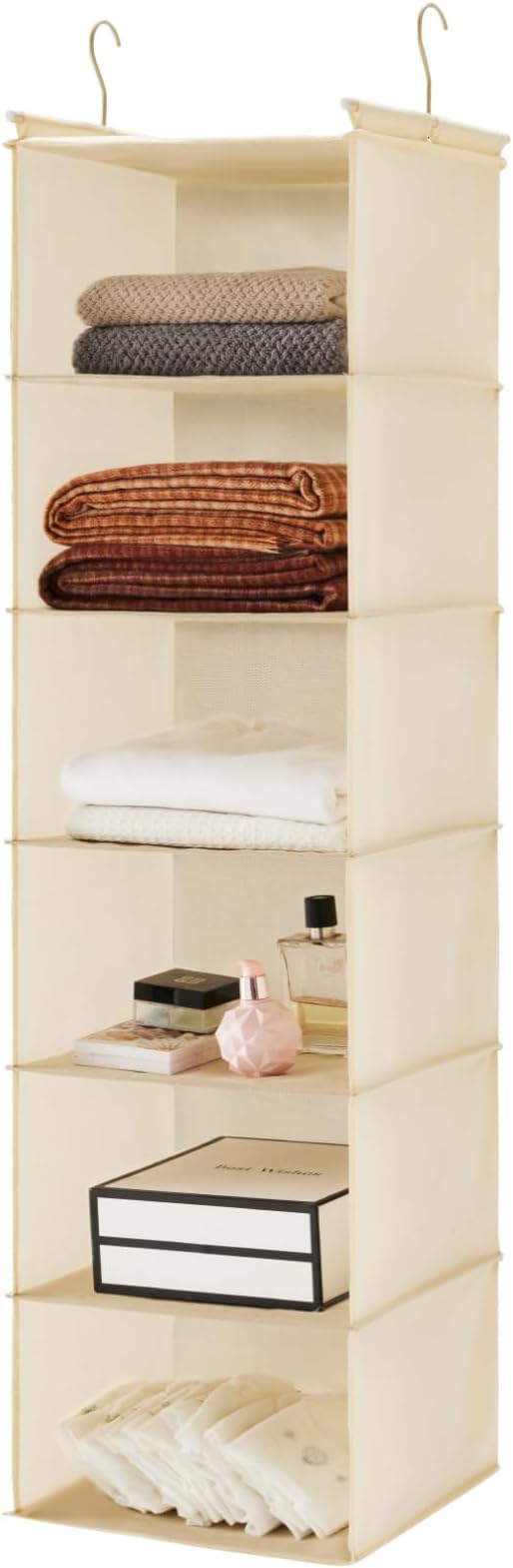 DIVIDERLY 6 Tier Shelf Hanging Closet Organizer
