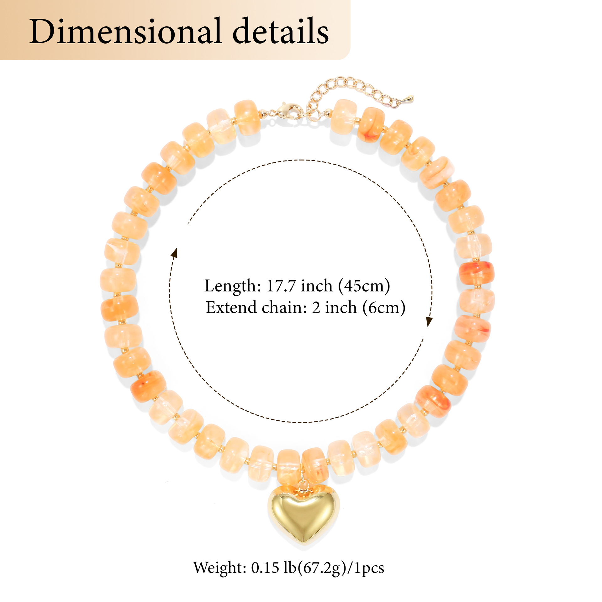 New colorful beaded love necklace fashion trend commuter everyday ladies Joker clavicle chain