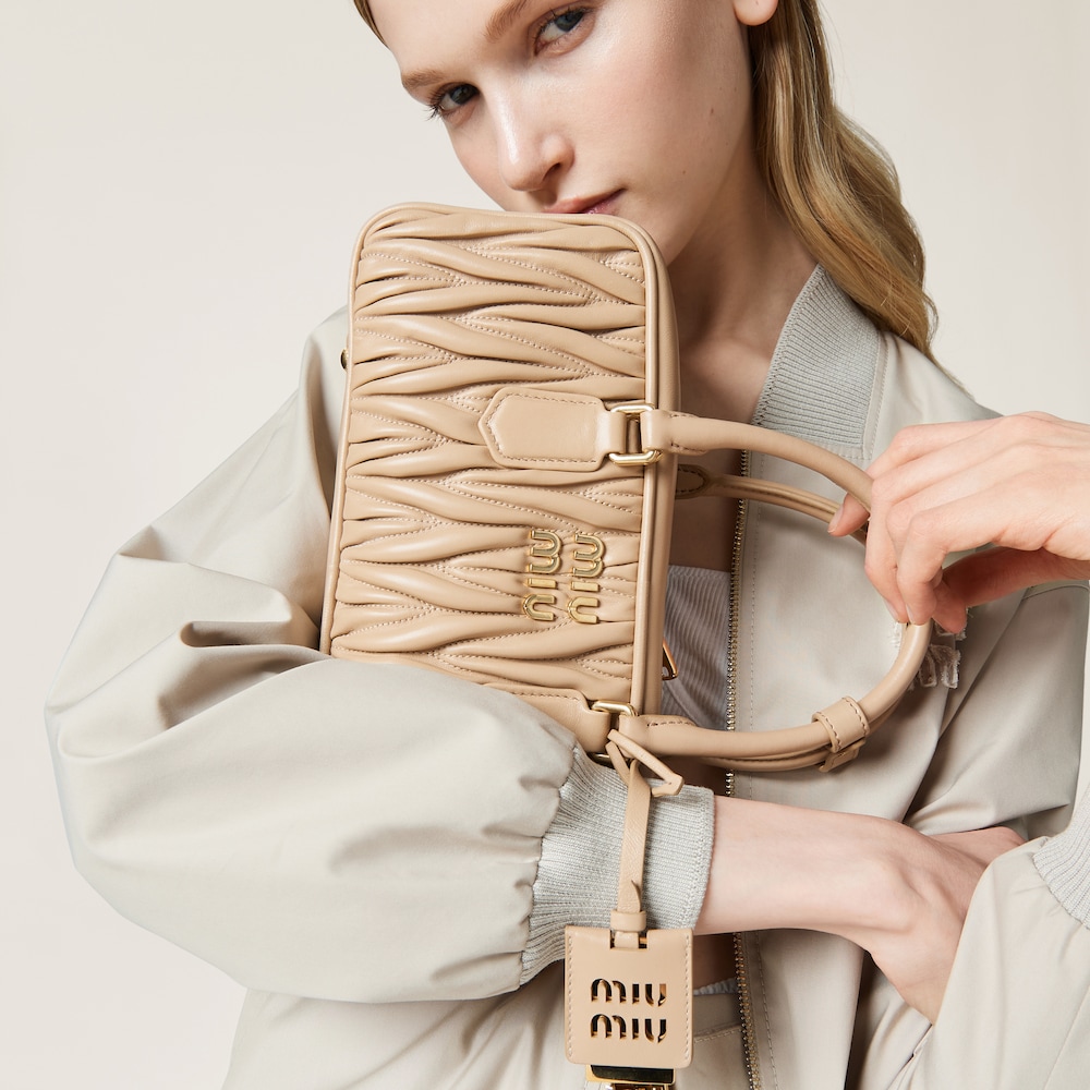 Large Arcadie matelassé nappa leather bag