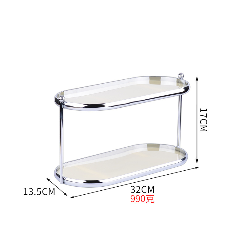 Multi-functional storage box for table ornaments Multi-layer cosmetic storage rack Stainless steel jewelry storage rack
