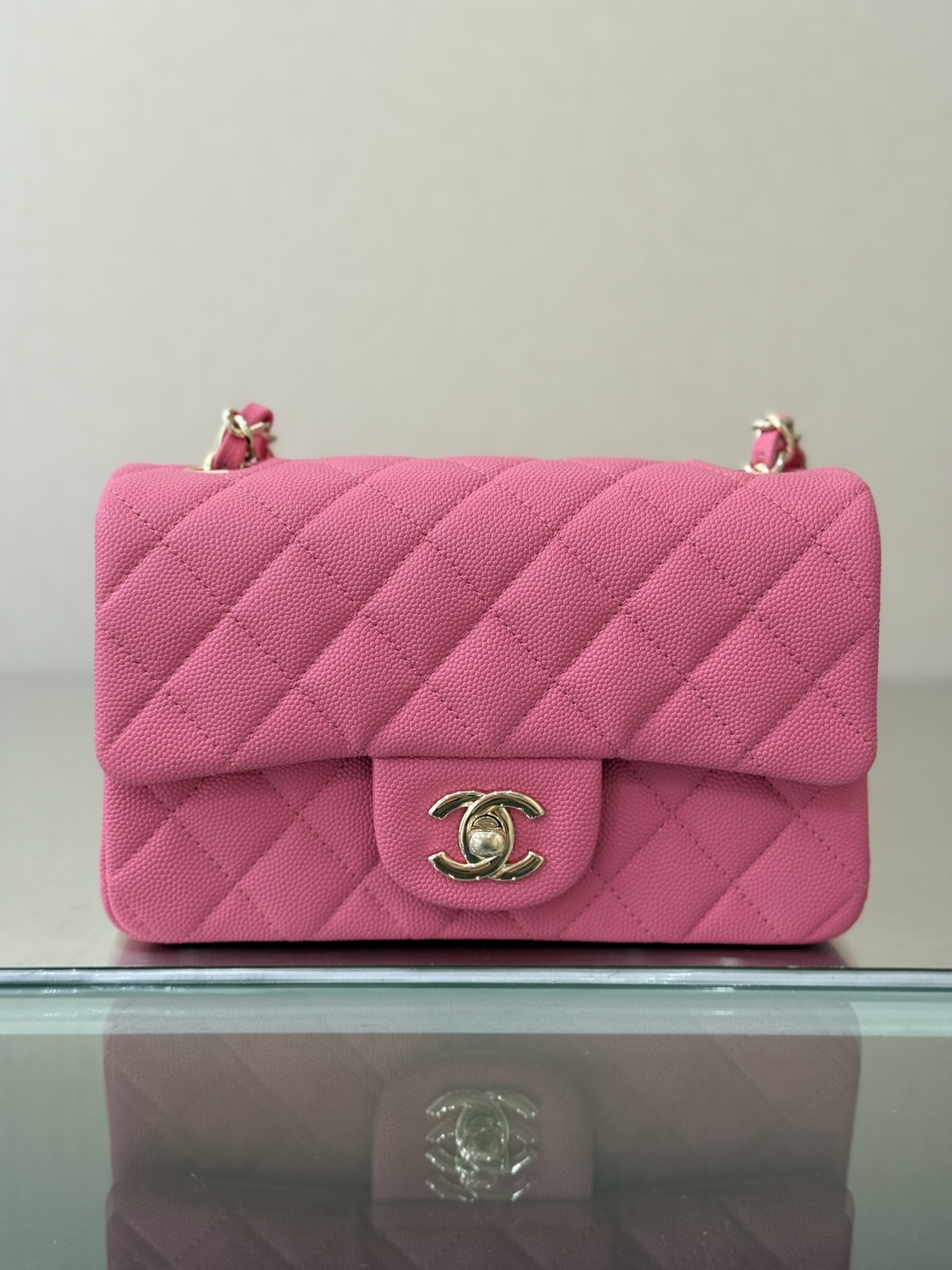 Mini Classic Flap Handbag（Pink） - Mocuir