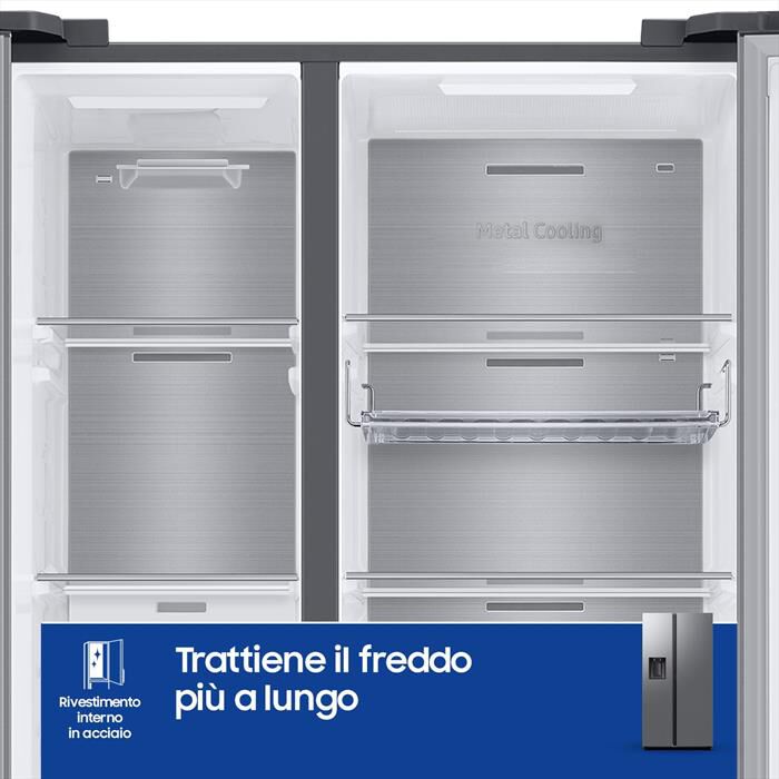 SAMSUNG - Frigorifero side by side RS80F67KCTEF Classe C-Inox