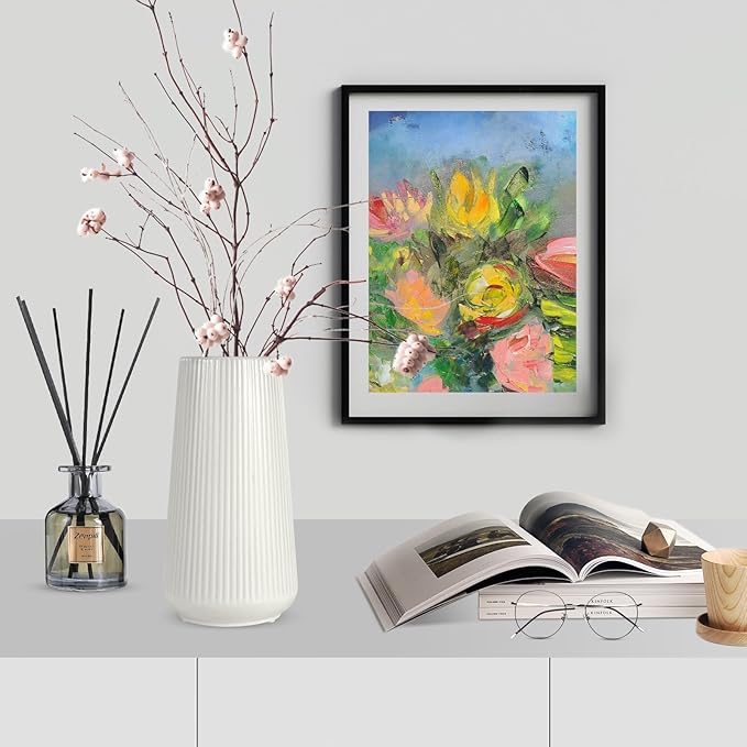 VASEA Small Cute Flower Vase for Pampas Grass