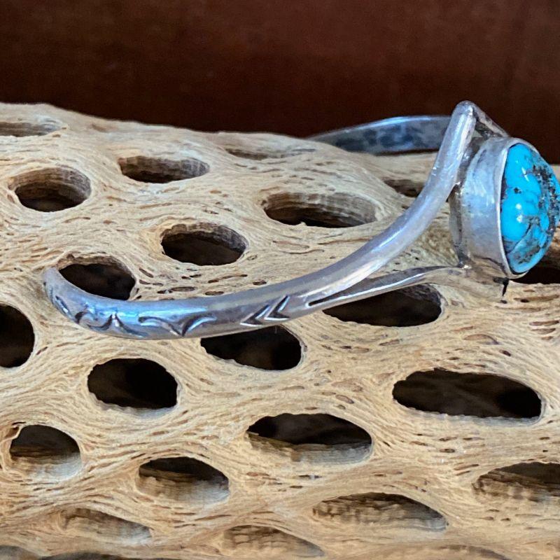 Child's Spider Web Turquoise Bracelet in Sterling Silver