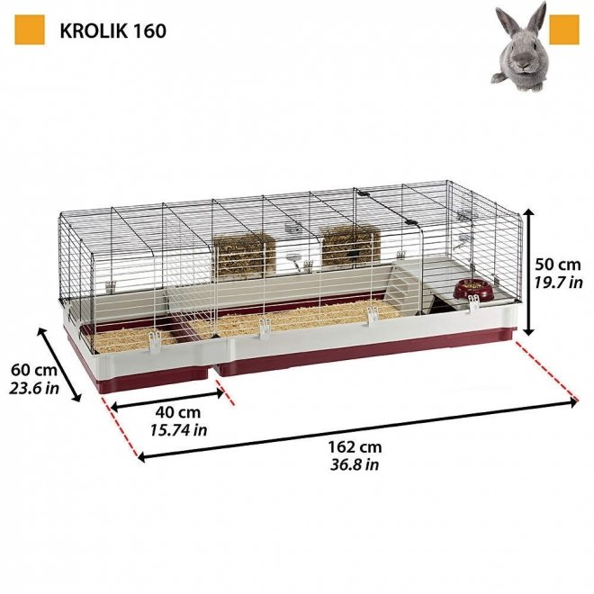 Ferplast Krolik 160 kaninbur 162 x 60 x 50 cm