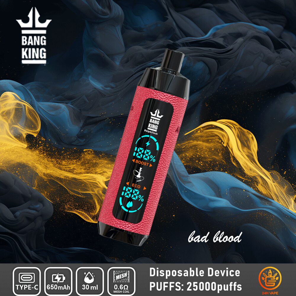 （3 pieces）Bang King Shisha 25000 25K Puffs Newest LED Display Leather Disposable Vape Pen