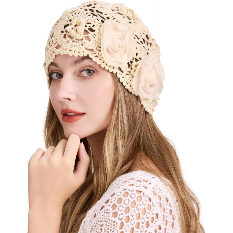 Women's Cotton Crochet Slouchy Beanie Hat