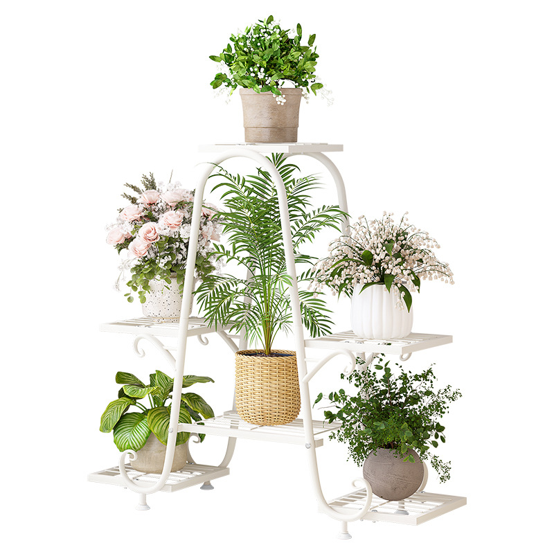 Flower Shelf Living Room Floor-standing Multi-layer Balcony Storage Rack Outdoor Fleshy Iron Flower Pot Shelf Extend Rack