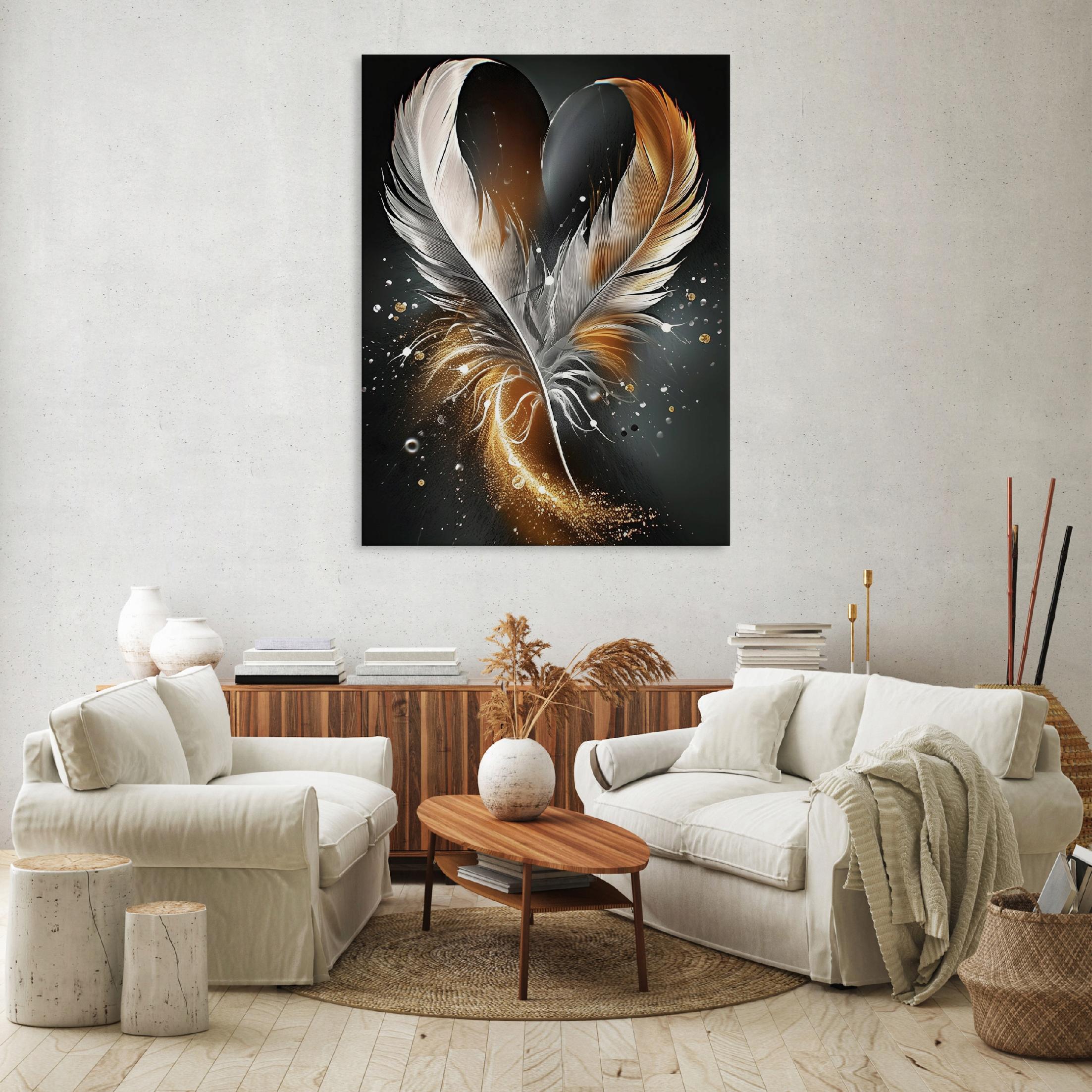 Modern abstract pen drawing on canvas (40x30), perfect for the bedroom or living room