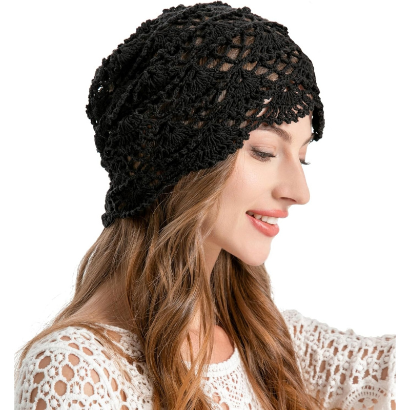 Women's Cotton Crochet Slouchy Beanie Hat