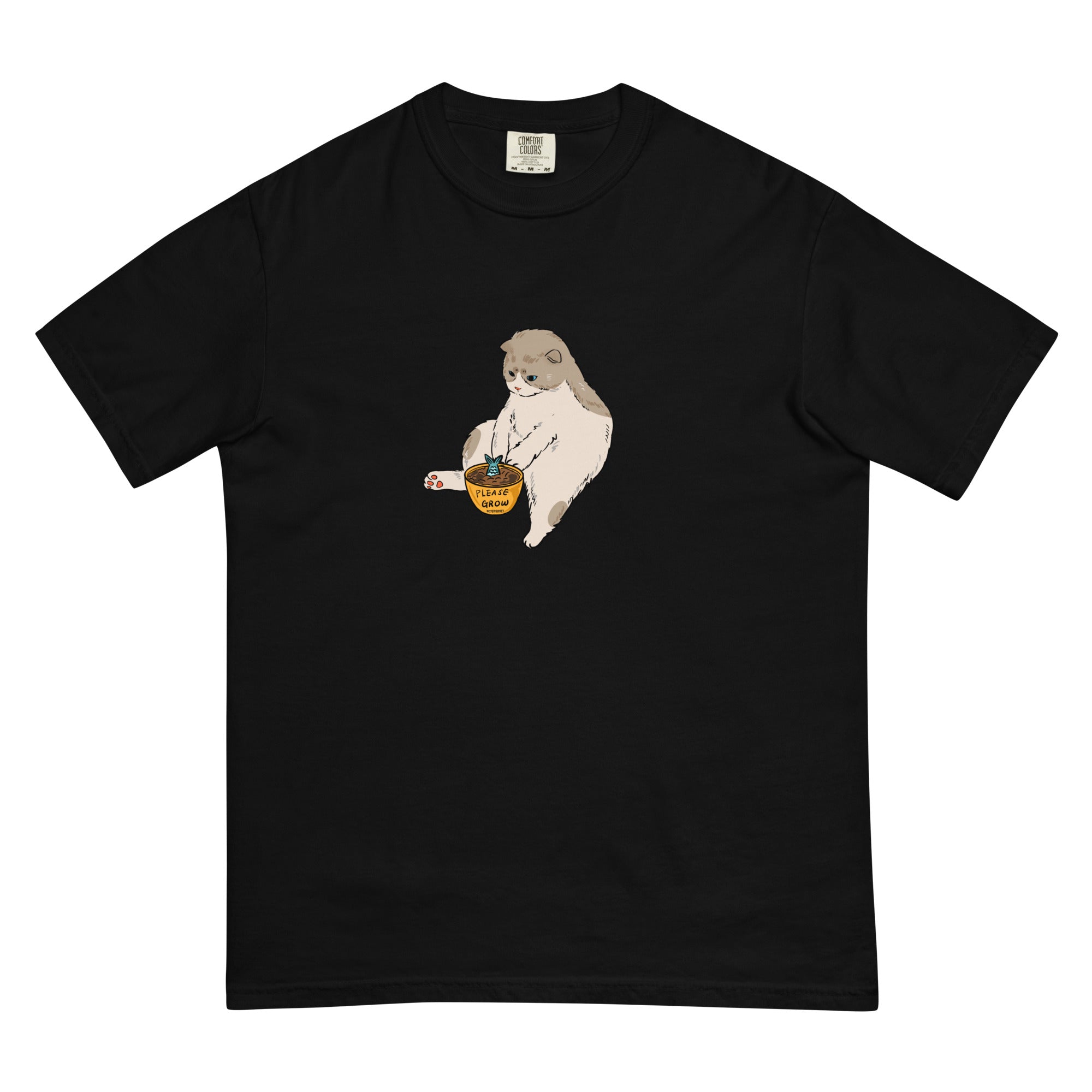 Spring blooms. Cat graphic T shirt. Streetwear