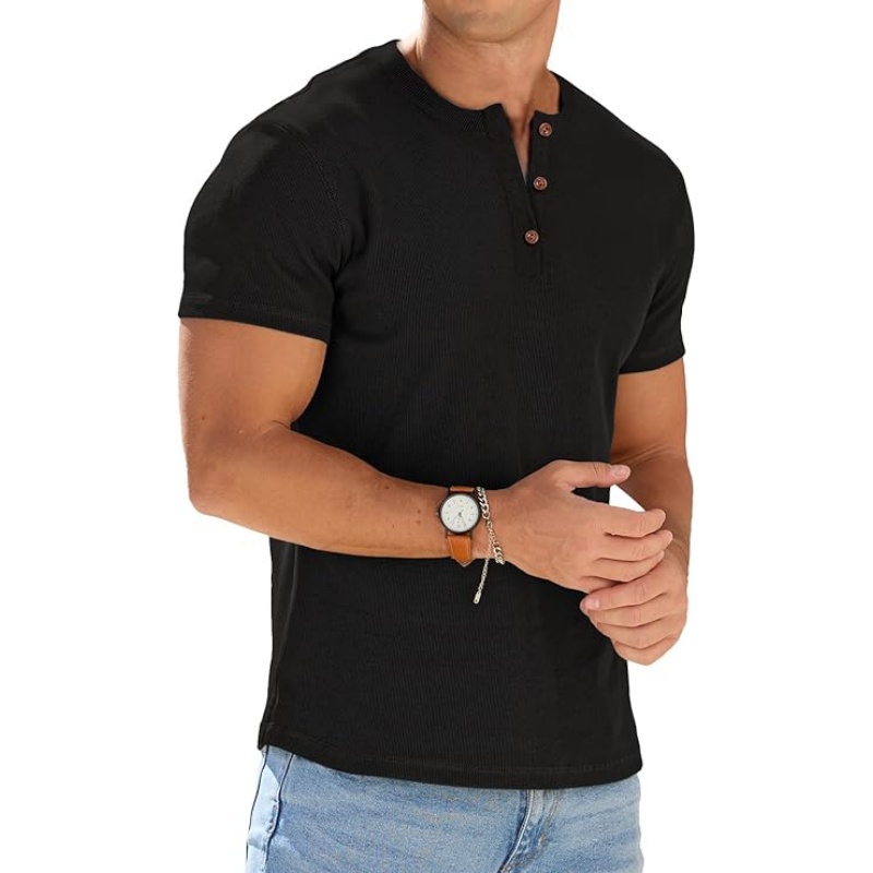 Mens Muscle Henley Shirts