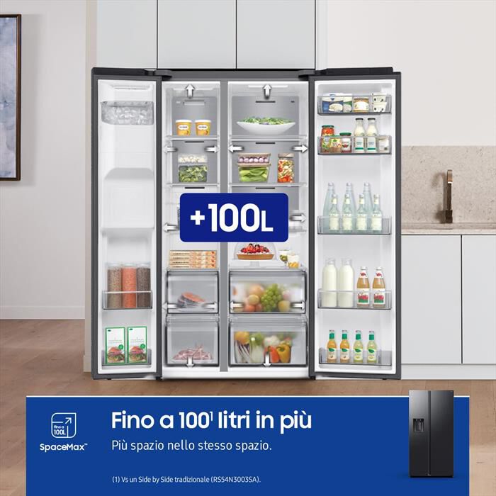 SAMSUNG - Frigorifero side by side RS70F64KEFEF Classe E-Antracite