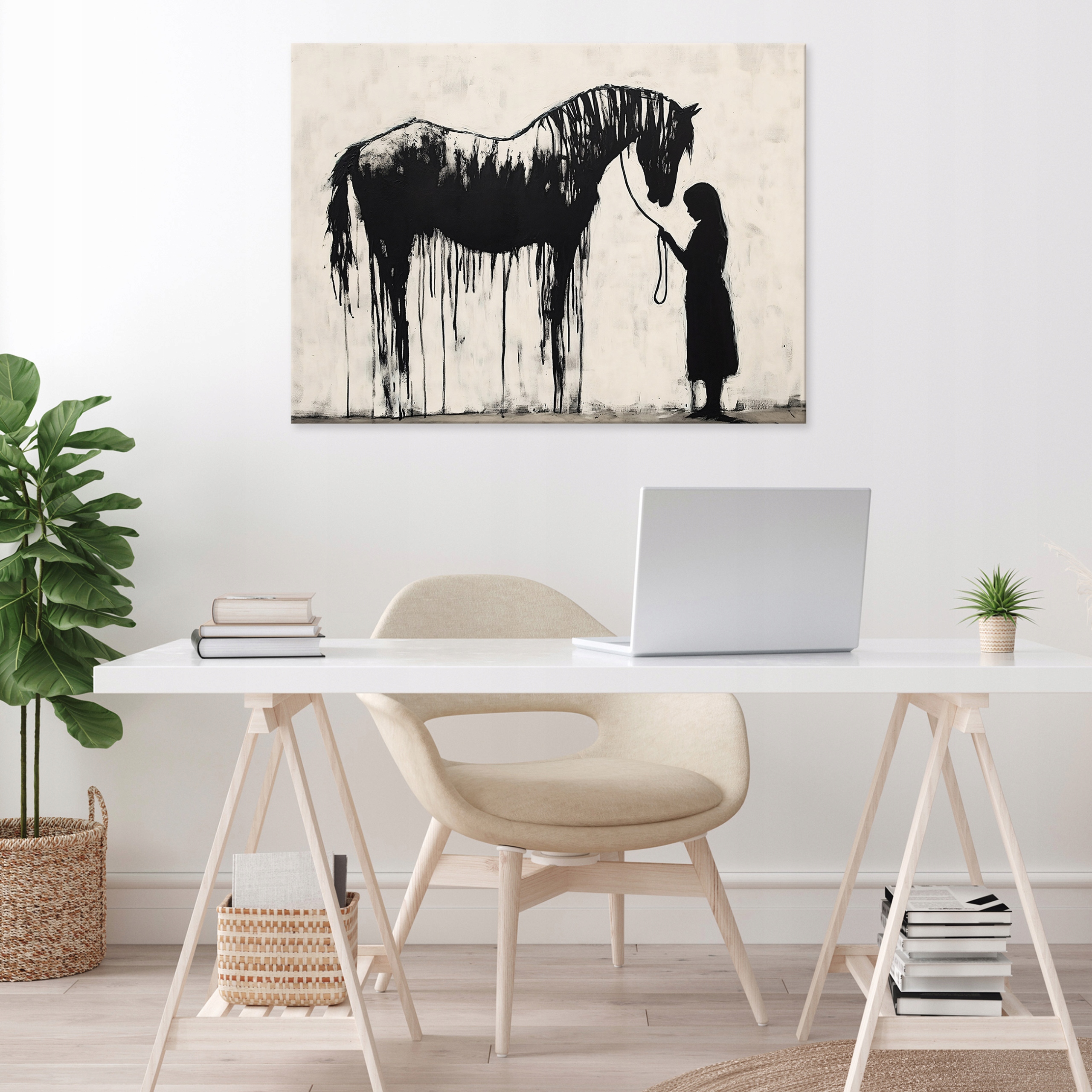 Abstract Banksy painting, modern, for bedroom or living room, on canvas, 40x30