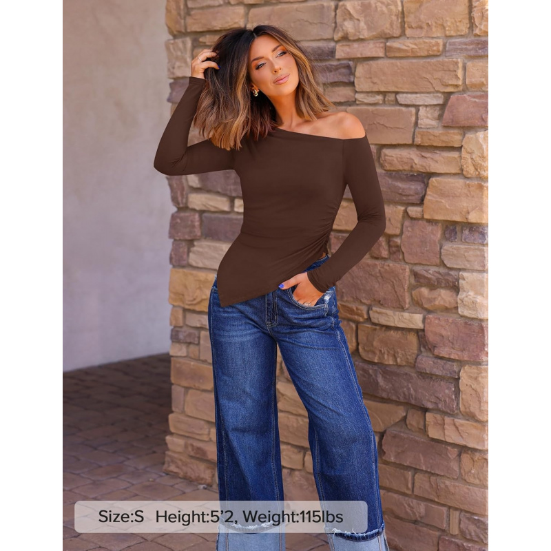 Women's Off The Shoulder Tops 2026 Long Sleeve