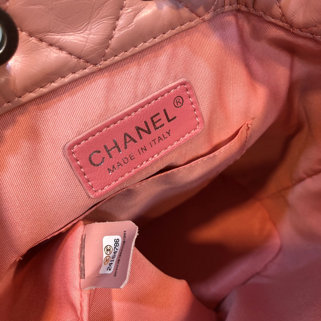 Gabrielle Small Quilted Aged Calfskin Backpack in Pink - Mocuir