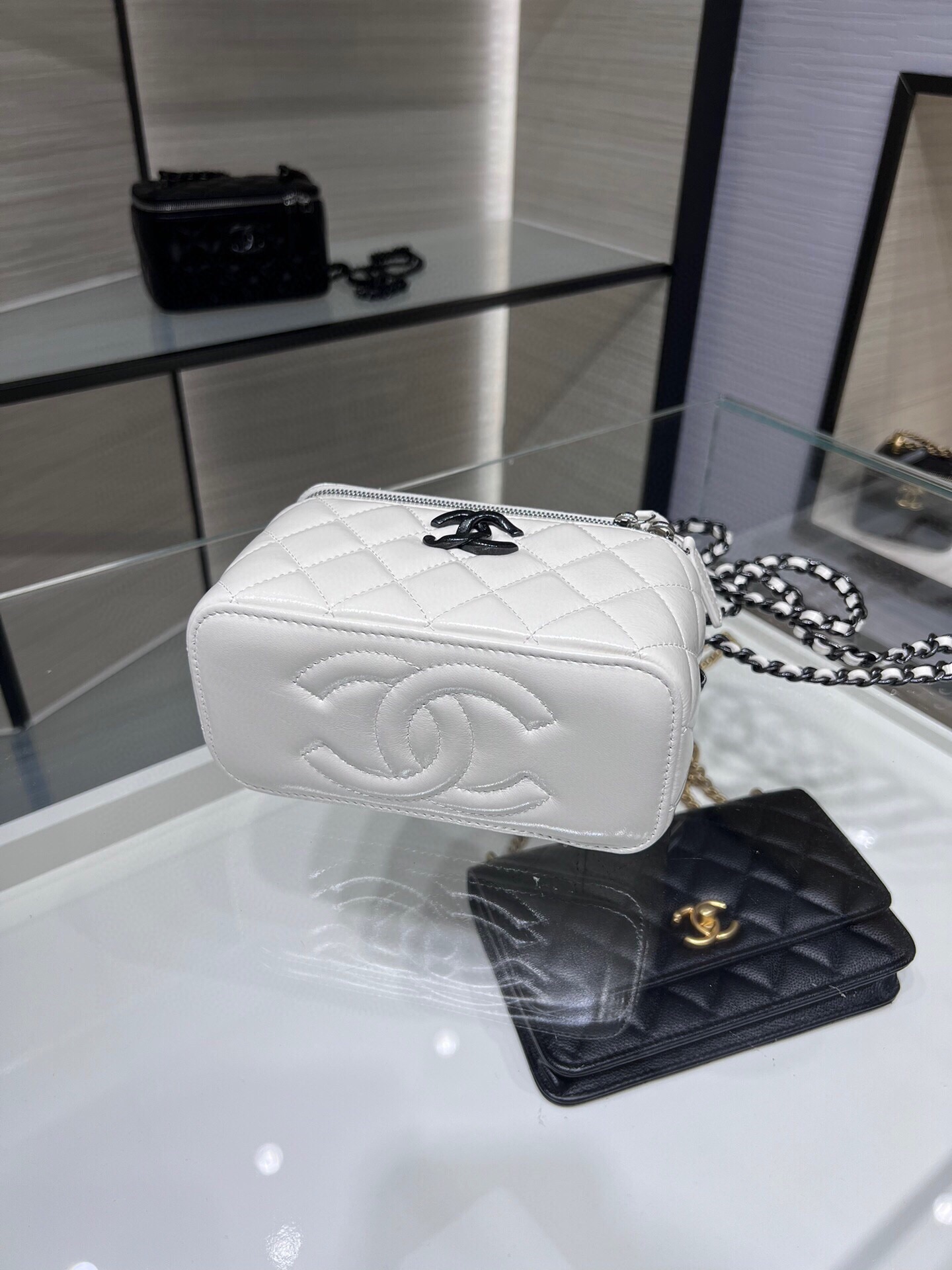 Perfect Fit Clutch with Chain  Vanity Case - Mocuir