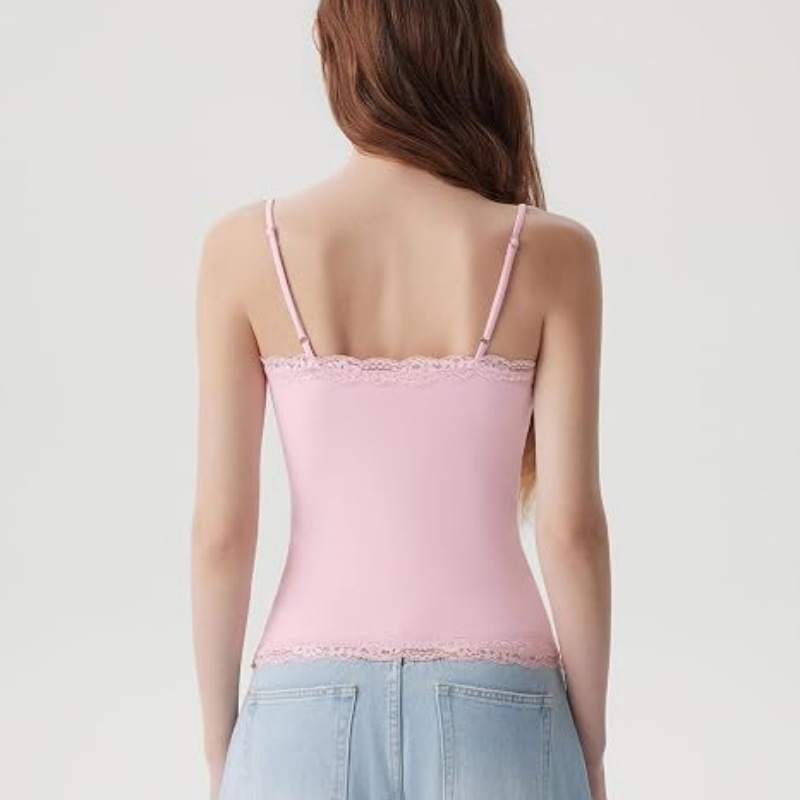 Women Lace Double Lined Camisole Top Spaghetti Strap Going Out Tank Top
