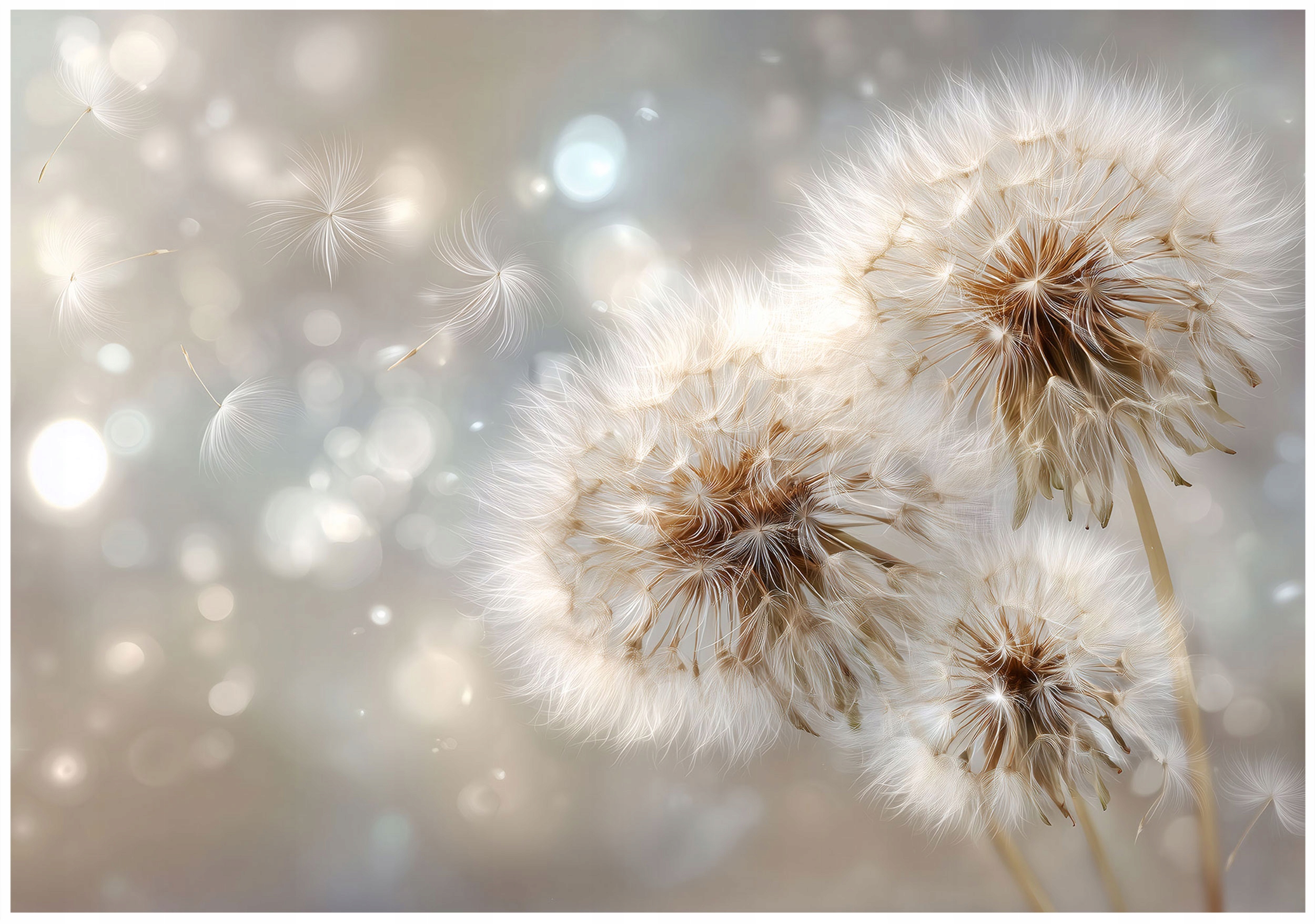 Dandelion Abstraction Wall Mural – Non-Woven Wallpaper for Bedrooms and Living Rooms, 150x105 cm