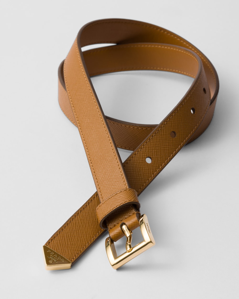 Saffiano leather belt