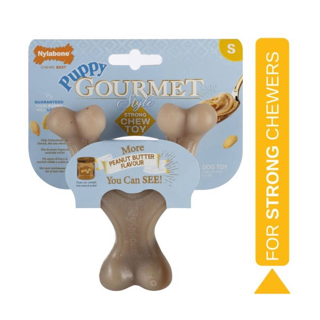 Nylabone Puppy Gourmet Wishbone Peanøttsmør S