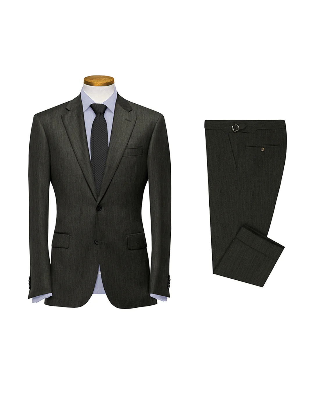 Brown Grey Twill Suit