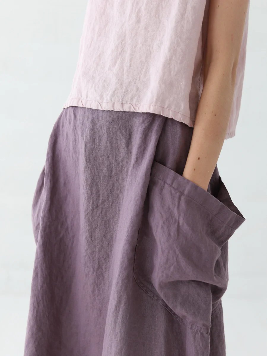 Women Solid Large Pockets Skirt