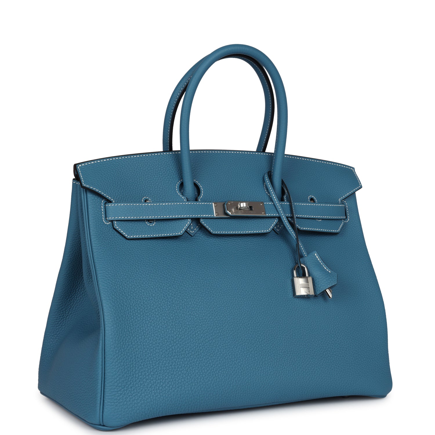 Birkin 35 Blue Jean Togo Palladium Hardware