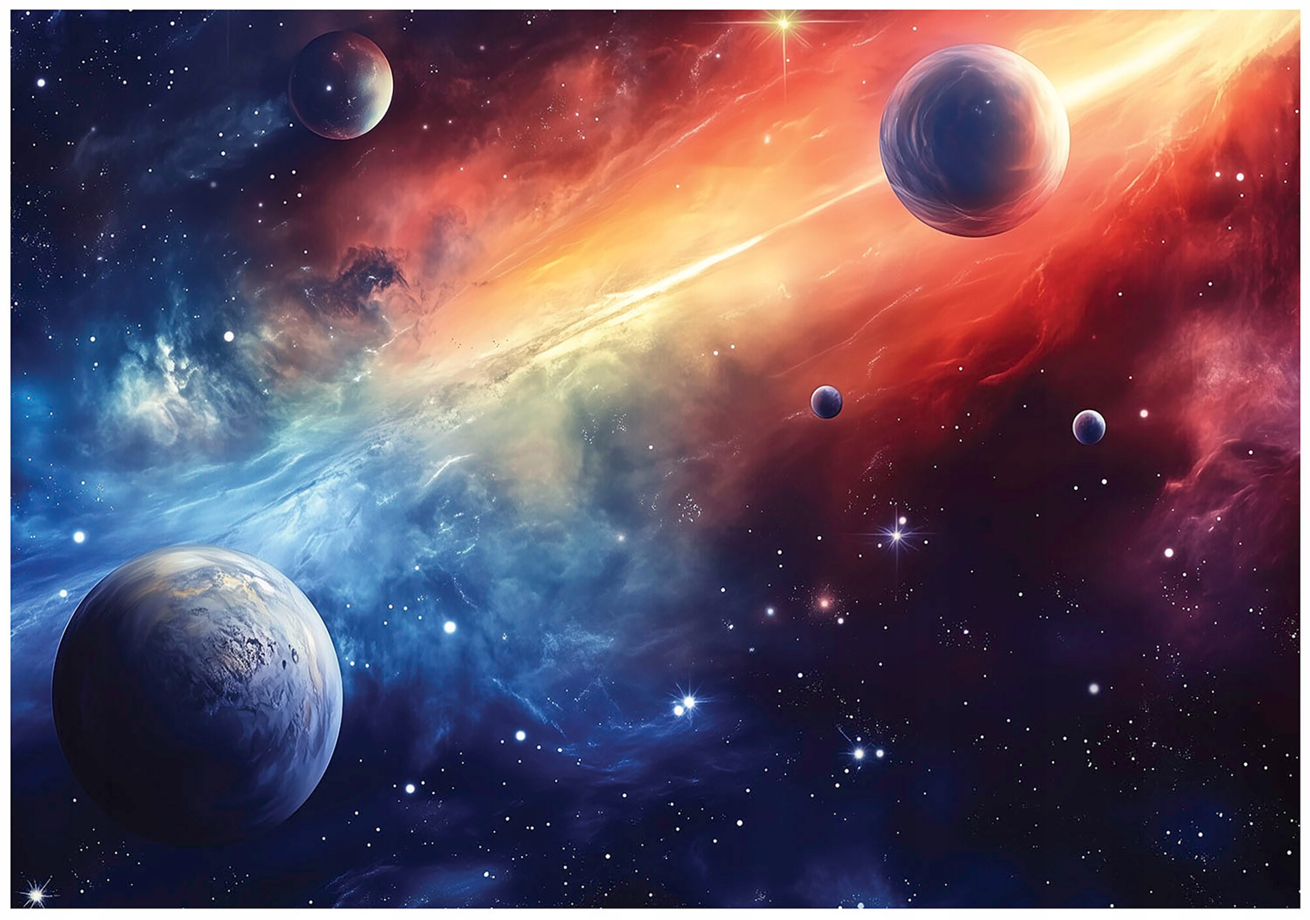 Wall mural for boys, space theme, wallpaper for children's room,
