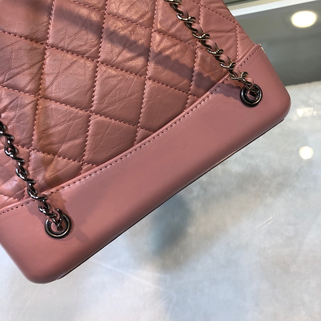 Gabrielle Small Quilted Aged Calfskin Backpack in Pink - Mocuir