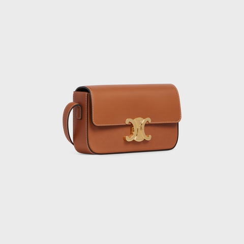 SHOULDER BAG CLAUDE IN NATURAL CALFSKIN TAN