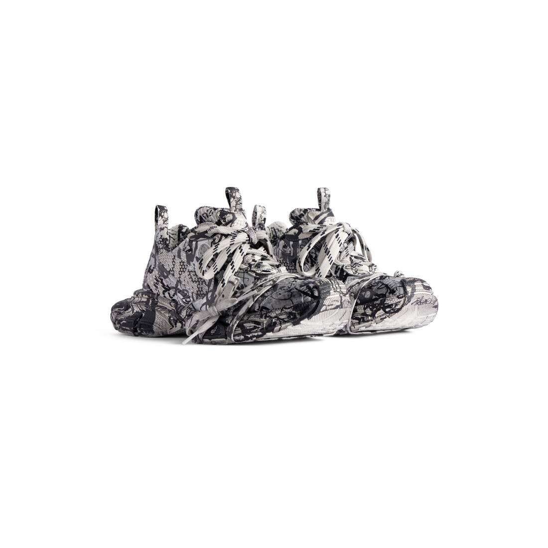 Mens 3xl Extreme Graffiti Sneaker in White/black