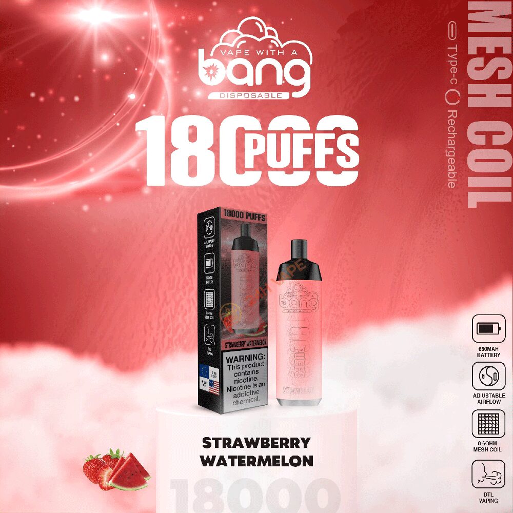 （3 pieces）Bang Crown Bar 18000 Puffs 0% 2% 3% 5% Nicotine Leather Disposable Vape Pen