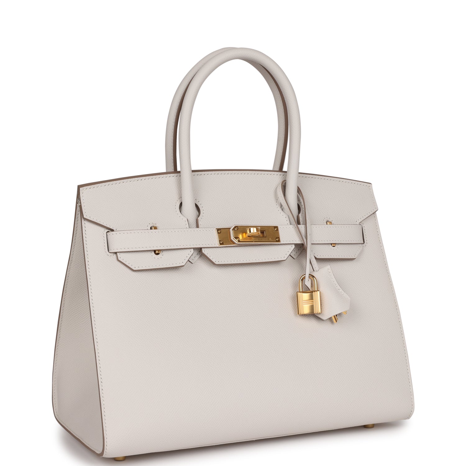 Birkin Sellier 30 Gris Pale Epsom Gold Hardware