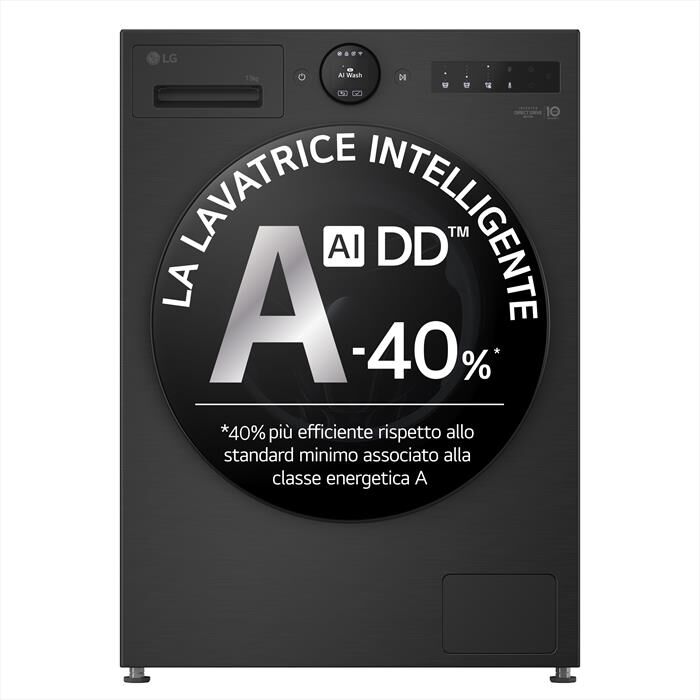 LG - Lavatrice AI DD F4X7013TBB 13 Kg Classe A-Matte Black