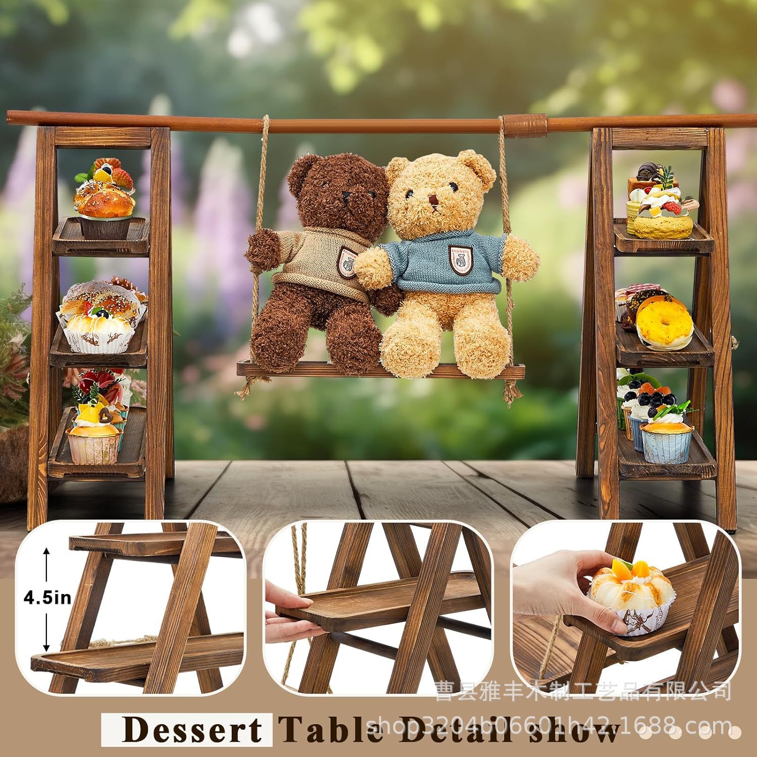 Wooden cupcake stand desktop wooden cupcake display stand desktop wooden display stand