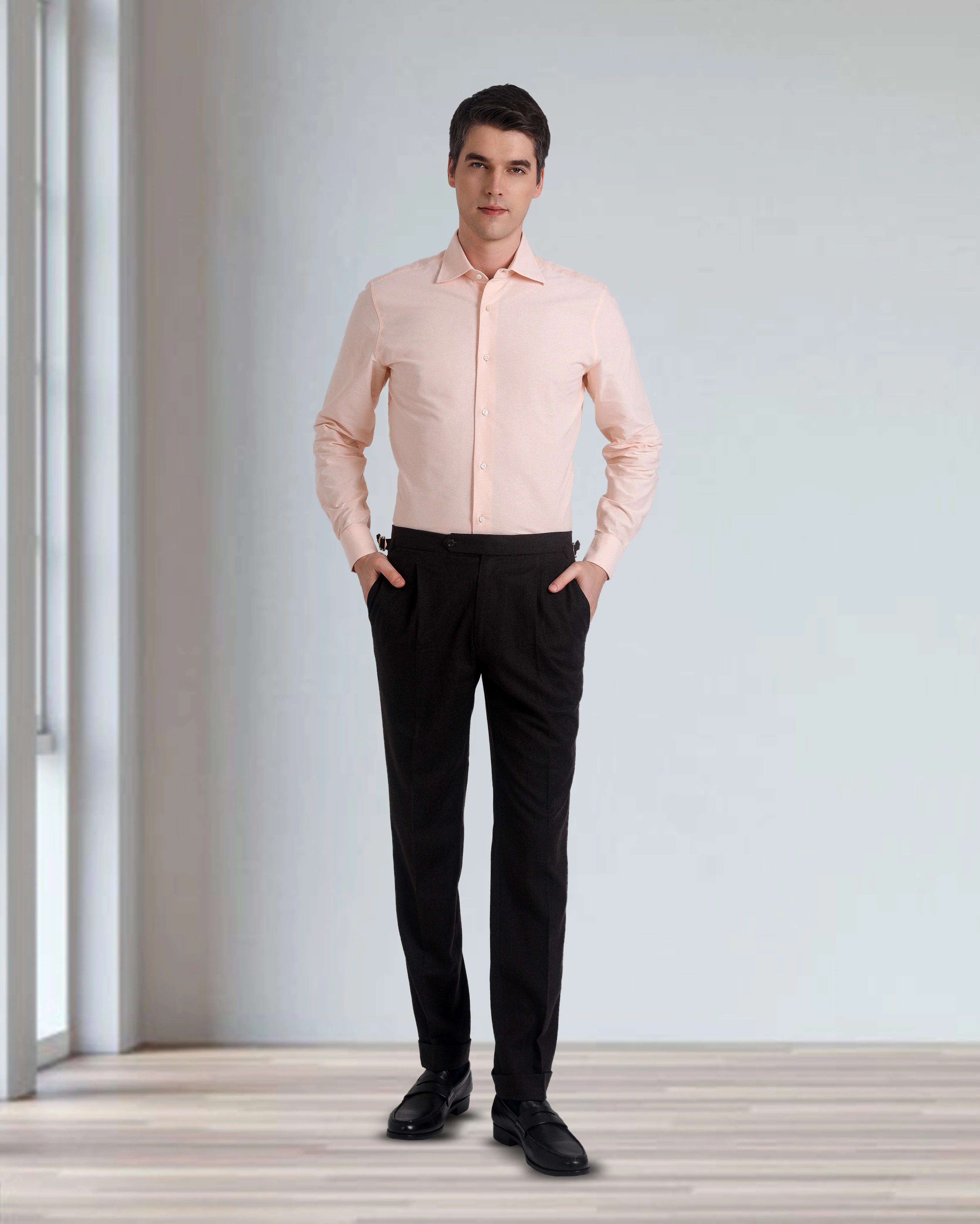 Dark Brown Flannel Dress Pant