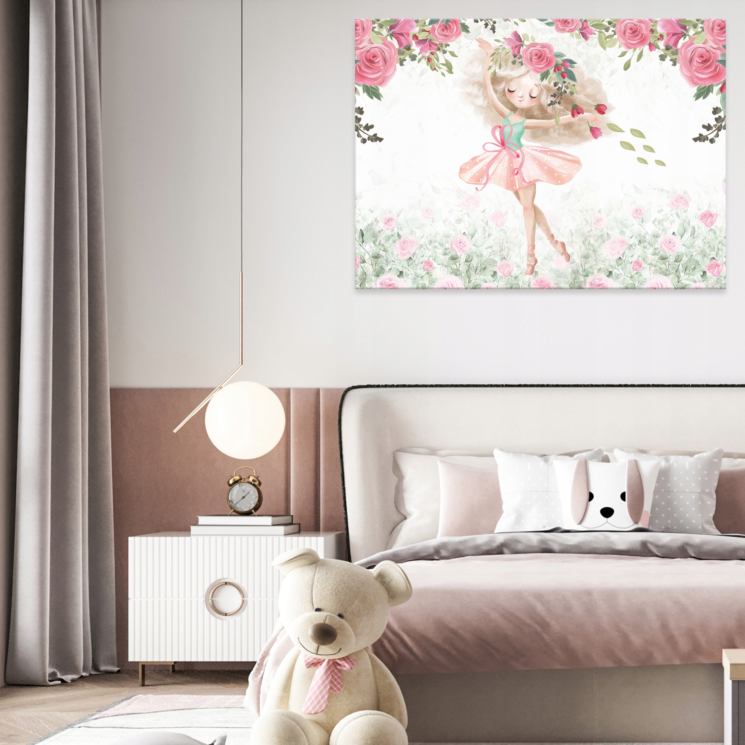 Picture for a child's room: ballerina with flowers, 60x40